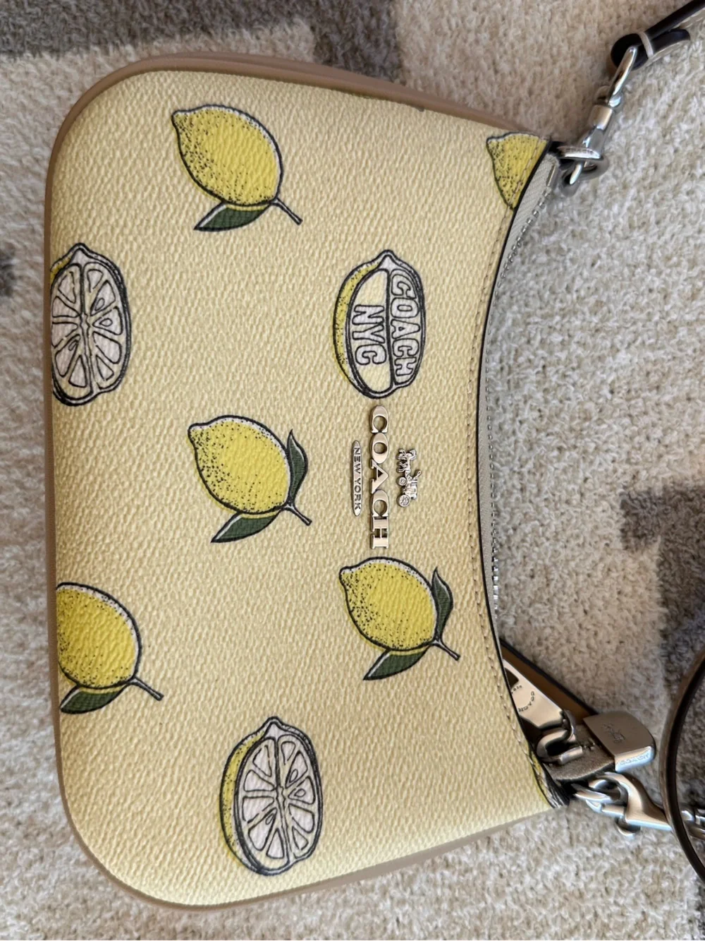 Coach Yellow Lemon Print Crossbody Bag
